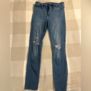 Abercrombie & Fitch Blue Distressed Skinny Jean